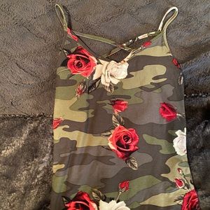 camo rose rue21 tank top